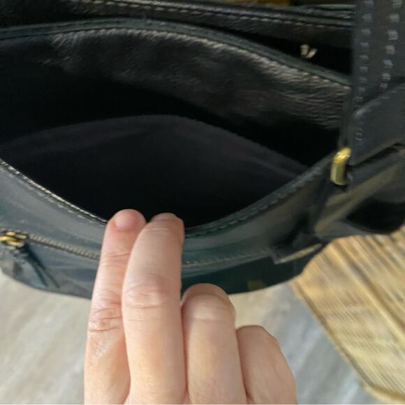 The Sak Black Leather Tote Bag classic purse shoulder bag handbag - Picture 3 of 11